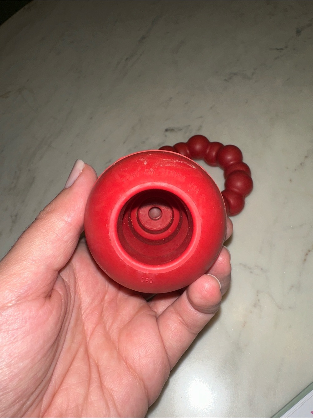 Kong Red Rubber Chew Toy and Beaded teething Ring - Picture 3 of 4
